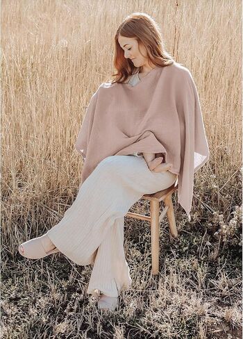 غطاء الرضاعة من Konssy Muslin للرضاعة الطبيعية، غطاء للرضاعة الطبيعية مصنوع من القطن 100% يسمح بالتهوية والخصوصية الكاملة 360 درجة، مظلة مقعد سيارة متعددة الاستخدام in Saudi Arabia