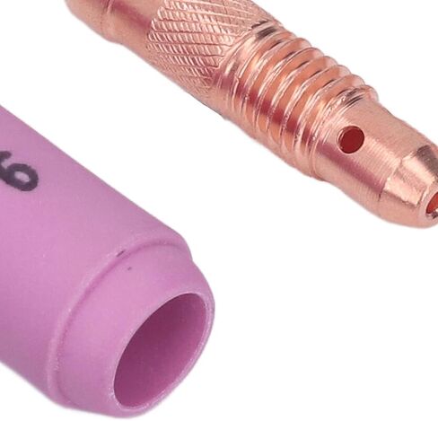 TIG Welding Torch Accessories Premium Ceramic Nozzle Electrode Collet Long Back Cap Connector Kit for WP17 WP18 WP26 Welding Torch Copper Ceramic Material 6# Size in Saudi Arabia
