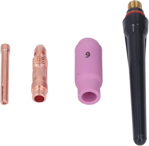 TIG Welding Torch Accessories Premium Ceramic Nozzle Electrode Collet Long Back Cap Connector Kit for WP17 WP18 WP26 Welding Torch Copper Ceramic Material 6# Size in Saudi Arabia