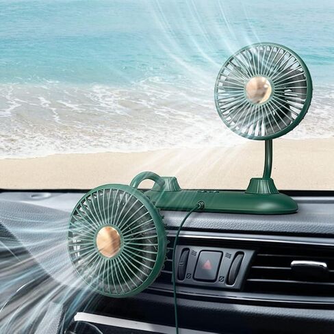 Electric Car Fans for Rear Seat Passenger Portable Car Seat Fan Headrest 360 Degree Rotatable Backseat Car Fan 12V Cooling Air Fan with Stepless Speed Regulation for SUV, RV, Vehicles (Black) in Saudi Arabia