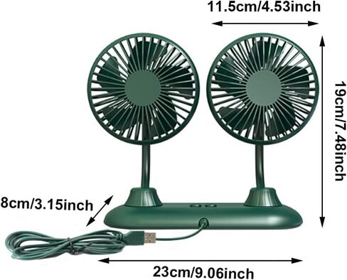 Electric Car Fans for Rear Seat Passenger Portable Car Seat Fan Headrest 360 Degree Rotatable Backseat Car Fan 12V Cooling Air Fan with Stepless Speed Regulation for SUV, RV, Vehicles (Black) in Saudi Arabia
