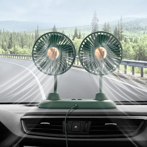 Electric Car Fans for Rear Seat Passenger Portable Car Seat Fan Headrest 360 Degree Rotatable Backseat Car Fan 12V Cooling Air Fan with Stepless Speed Regulation for SUV, RV, Vehicles (Black) in Saudi Arabia