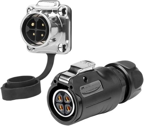 LP20 semi-metallic fence industrial aviation 4-pin connector LED power cable power signal pin(Butt female head) in Saudi Arabia