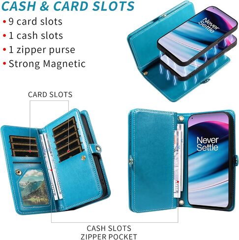 Asuwish Phone Case for OnePlus Nord N20 5G Zipper Wallet Cell Cover with Tempered Glass Screen Protector Crossbody Strap Flower Card Holder One Plus N 20 G5 1 Plus 20N 1plus One+ 1+ N205G Women Purple in Saudi Arabia