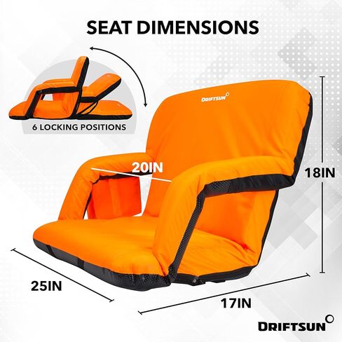 مقاعد ملعب عريضة إضافية مع دعم الظهر - كراسي ملعب قابلة للطي ديلوكس للمبيضين - كرسي رياضة مقاوم للماء - يسهل نقله in Kuwait