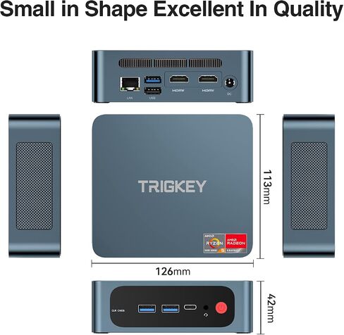 TRIGKEY AMD Ryzen 7840HS(8C/16T, up to 5.1GHz), Gaming Mini PC, 32GB DDR5 500GB M.2 NVMe PCIe4 SSD(up to 4TB*2), AMD Radeon 780M 12CUs 2700Mhz, DP1.4(4K 144Hz)/Triple Display, Preinstalled 11 Pro in Saudi Arabia