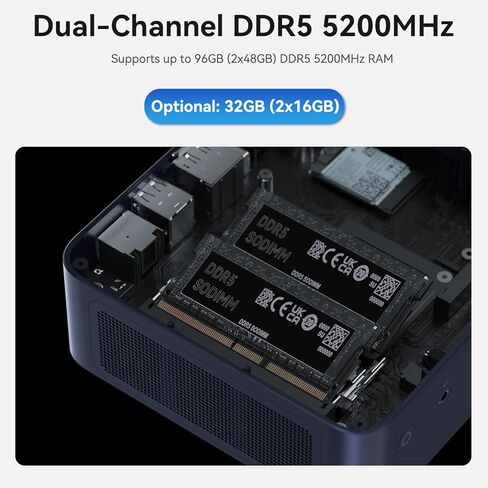 TRIGKEY AMD Ryzen 7840HS(8C/16T, up to 5.1GHz), Gaming Mini PC, 32GB DDR5 500GB M.2 NVMe PCIe4 SSD(up to 4TB*2), AMD Radeon 780M 12CUs 2700Mhz, DP1.4(4K 144Hz)/Triple Display, Preinstalled 11 Pro in Kuwait