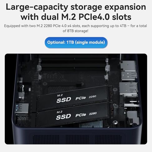 TRIGKEY AMD Ryzen 7840HS(8C/16T, up to 5.1GHz), Gaming Mini PC, 32GB DDR5 500GB M.2 NVMe PCIe4 SSD(up to 4TB*2), AMD Radeon 780M 12CUs 2700Mhz, DP1.4(4K 144Hz)/Triple Display, Preinstalled 11 Pro in Kuwait