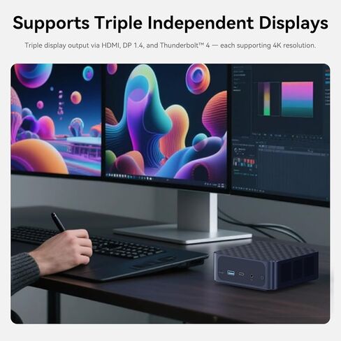 TRIGKEY AMD Ryzen 7840HS(8C/16T, up to 5.1GHz), Gaming Mini PC, 32GB DDR5 500GB M.2 NVMe PCIe4 SSD(up to 4TB*2), AMD Radeon 780M 12CUs 2700Mhz, DP1.4(4K 144Hz)/Triple Display, Preinstalled 11 Pro in Kuwait