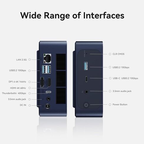 TRIGKEY AMD Ryzen 7840HS(8C/16T, up to 5.1GHz), Gaming Mini PC, 32GB DDR5 500GB M.2 NVMe PCIe4 SSD(up to 4TB*2), AMD Radeon 780M 12CUs 2700Mhz, DP1.4(4K 144Hz)/Triple Display, Preinstalled 11 Pro in Kuwait