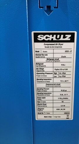 20 CFM Schulz Compressed Air Refrigerated Air Dryer, 3HP and 5HP Air Compressors, 2-Stage Moisture Removing Particulate Filter, Pressure Regulator in Saudi Arabia