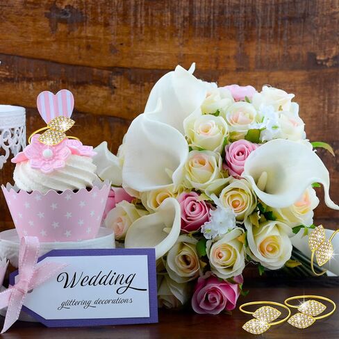 Hotop 100 Pcs Napkin Rings Gold Table Decorations, Elegant Bling Leaves Napkin Rings, Rhinestone Guest Towels Buckle for Wedding Gold Party, Dinner Banquet Table Decoration in Saudi Arabia