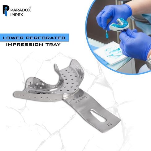 Premium 304 Stainless Steel Regular Solid Non-Perforated Impression Trays, Set of 6 Pcs with 3 Sizes Small, Medium, Large Upper and Lower. in Saudi Arabia