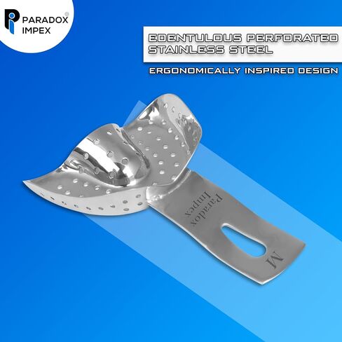 Premium 304 Stainless Steel Regular Solid Non-Perforated Impression Trays, Set of 6 Pcs with 3 Sizes Small, Medium, Large Upper and Lower. in Saudi Arabia