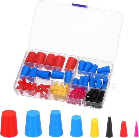 MECCANIXITY 110Pcs Silicone Rubber Stoppers Tapered Plug, High-Temperature Resistant Rubber Stoppers 12 Size 1/16" to 3/4" for Protecting Hole Plugs, Spraying, Coating, Painting in Saudi Arabia