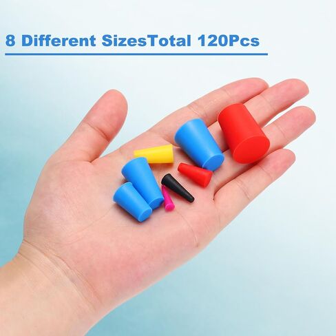 MECCANIXITY 110Pcs Silicone Rubber Stoppers Tapered Plug, High-Temperature Resistant Rubber Stoppers 12 Size 1/16" to 3/4" for Protecting Hole Plugs, Spraying, Coating, Painting in Saudi Arabia