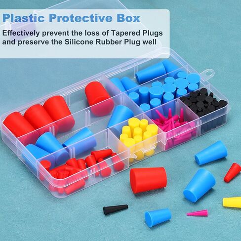 MECCANIXITY 110Pcs Silicone Rubber Stoppers Tapered Plug, High-Temperature Resistant Rubber Stoppers 12 Size 1/16" to 3/4" for Protecting Hole Plugs, Spraying, Coating, Painting in Saudi Arabia
