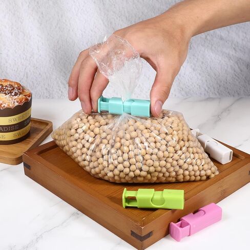 8 Pcs Snack Bag Sealer Chip Clips Plastic Sealing Clip Bread Closure Clip Bag Clips for Chips and Other Food Bags(4 Colors) in Saudi Arabia