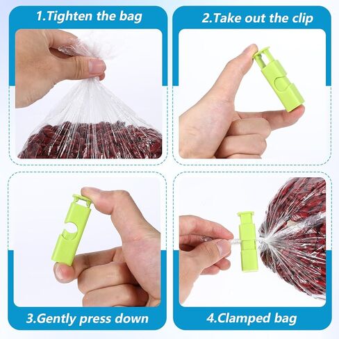 8 Pcs Snack Bag Sealer Chip Clips Plastic Sealing Clip Bread Closure Clip Bag Clips for Chips and Other Food Bags(4 Colors) in Saudi Arabia