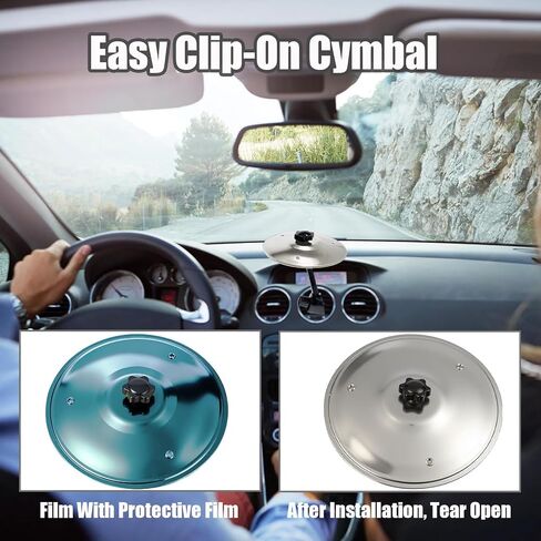 Car Crash Cymbal Air Vent, Mini Drum Cymbal For Music Lovers, Easy Clip-On Cymbal For All Types Of Vehicles (Silver) in Kuwait
