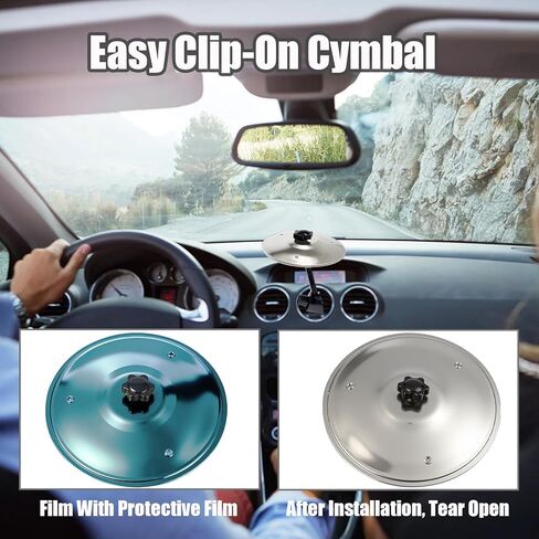 تنفيس هواء Cymbal Crash Crash ، الصنج الصغير لعشاق الموسيقى ، سهلة المقطع على الصنج لجميع أنواع المركبات (الفضة) in Kuwait