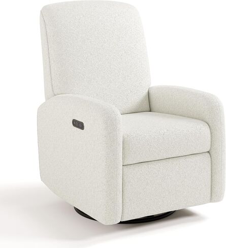 Graco Bellwood Power Recliner Swivel Glider (Dune Basketweave)-كرسي الطاقة الإلكترونية للحضانة ، يشمل ميناء شحن USB-A & USB-C ، كرسي Glider Rocking مع Recly Recly in Kuwait
