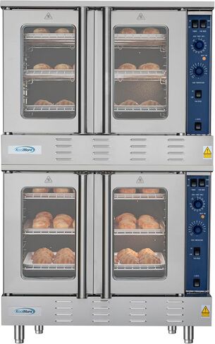 KoolMore 38 in. Full-Size Double Commercial Liquid Propane Convection Oven 108,000 BTU With Stacking And Casters in Stainless-Steel (KM-DCCO54-LPC) in Saudi Arabia