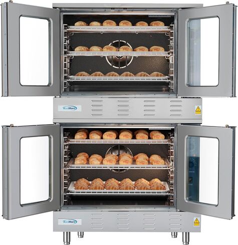 KoolMore 38 in. Full-Size Double Commercial Liquid Propane Convection Oven 108,000 BTU With Stacking And Casters in Stainless-Steel (KM-DCCO54-LPC) in Saudi Arabia