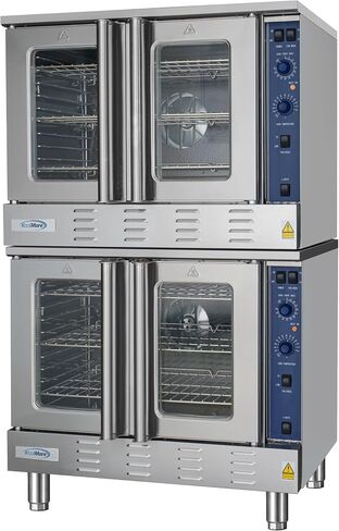 KoolMore 38 in. Full-Size Double Commercial Liquid Propane Convection Oven 108,000 BTU With Stacking And Casters in Stainless-Steel (KM-DCCO54-LPC) in Saudi Arabia