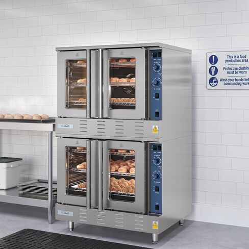 KoolMore 38 in. Full-Size Double Commercial Liquid Propane Convection Oven 108,000 BTU With Stacking And Casters in Stainless-Steel (KM-DCCO54-LPC) in Saudi Arabia