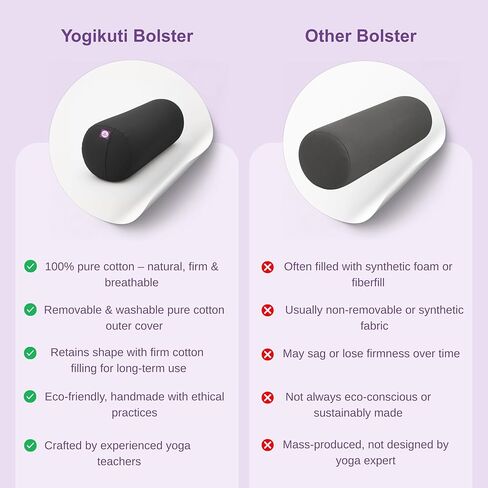 Yogikuti Iyengar yoga تعزيز لليوغا التصالحية والتأمل - وسادة دعم القطن خفيفة الوزن مع مقبض لسهولة الحمل ، متعددة الاستخدامات لتعديل الوضع ، التوازن ، الراحة في الظهر ، والاسترخاء in Kuwait