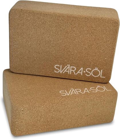 Cork Yoga Blocks 2 Pack | 9 × 6 × 3 بوصة مجموعة الفلين الطبيعي | كتل اليوغا عالية الكثافة للاستقرار والدعم | أساسيات اليوغا الصديقة للبيئة in Saudi Arabia
