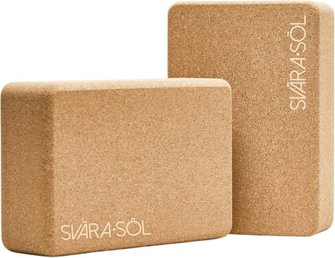 Cork Yoga Blocks 2 Pack | 9 × 6 × 3 بوصة مجموعة الفلين الطبيعي | كتل اليوغا عالية الكثافة للاستقرار والدعم | أساسيات اليوغا الصديقة للبيئة in Saudi Arabia