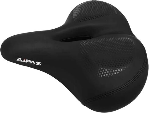 Bike & Ebike Extra Large Seat, Wide Soft Saddle with Dual Shock-Absorbing Suspension, Comfortable Bicycle Accessories for City Road Riding, Waterproof, Easy Install for Men & Women in Saudi Arabia