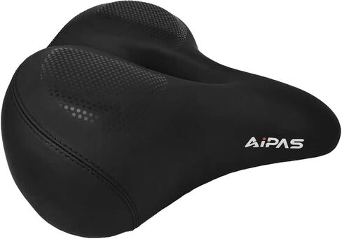 Bike & Ebike Extra Large Seat, Wide Soft Saddle with Dual Shock-Absorbing Suspension, Comfortable Bicycle Accessories for City Road Riding, Waterproof, Easy Install for Men & Women in Saudi Arabia