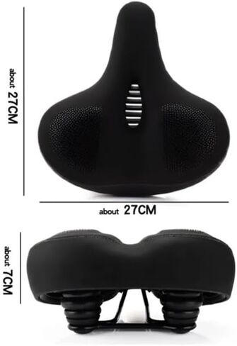 Bike & Ebike Extra Large Seat, Wide Soft Saddle with Dual Shock-Absorbing Suspension, Comfortable Bicycle Accessories for City Road Riding, Waterproof, Easy Install for Men & Women in Saudi Arabia