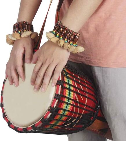 2 PCS African Tribal Style Nuts Handbell Seed Rattle Bracelet Anklet Natural Percussion Accessories Musical Instrument1 in Saudi Arabia