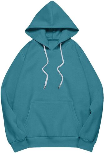 hlysgo Womens Hoodies Oversized Winter Fleece Tunic Sweatshirts Plain Casual Preppy Pullover Tops 2025 Trendy Fall Clothes in Kuwait