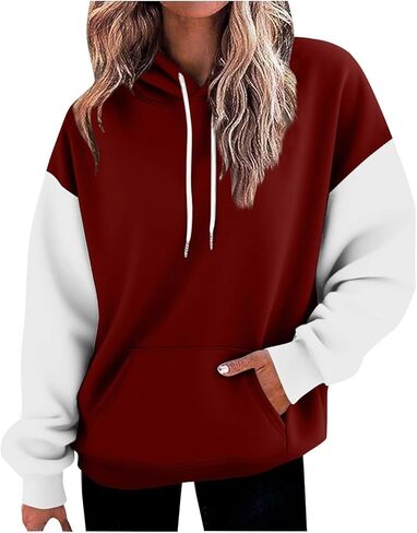 hlysgo Womens Hoodies Oversized Winter Fleece Tunic Sweatshirts Plain Casual Preppy Pullover Tops 2025 Trendy Fall Clothes in Kuwait