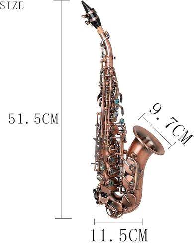 الأحمر السوبرانو الساكسفون BB مفتاح خشب الخشب مع العلبة ساكس الوقوف القفازات القفازات تنظيف فرشاة ساكس ساكس in Kuwait