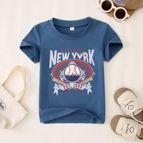 قميص البيسبول الصغير بوي بويت لوس أنجلوس فريق البيسبول Tshirt Base Ball Ball Fans Lover Outfit Kids Day Tops Tops in Saudi Arabia