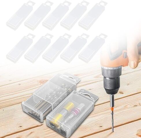 Generic 10 Pieces Storage Box Tool Box Parts Telescopic Twist Drill Box Rectangular Drill Milling Cutter Box Case, 7.6mm 13mm in Saudi Arabia