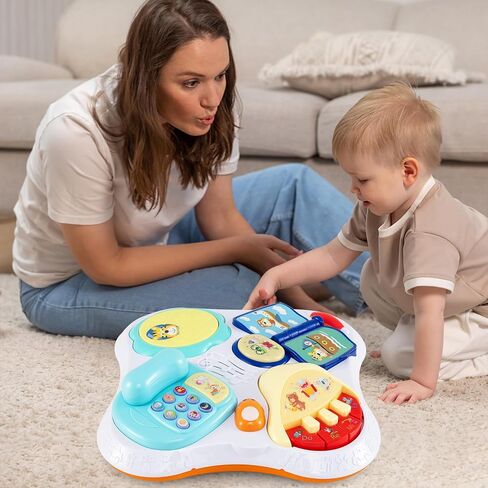 Honey Joy Baby Activity Center ، مركز نشاط الاكتشاف والجدول ث/ 360 درجة مقعد سير ، 3 ارتفاعات قابلة للتعديل ، الموسيقى ، الأصوات والألعاب التنموية ، مركز النشاط للأطفال من 6 إلى 36 أشهر (وردي) in Saudi Arabia
