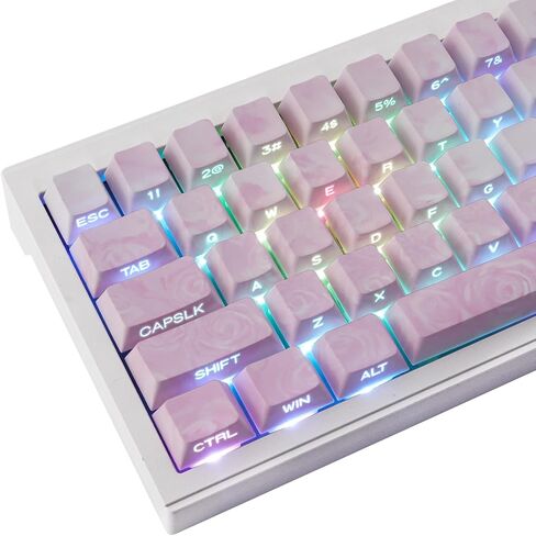 PBT Keycaps - Side Printed Keycap Set,136 Keys Shine Through Cute Kawaii Cat Keycaps, Cherry Profile Custom Keyboard Keycap for Cherry MX Switches Mechanical Keyboards in Saudi Arabia