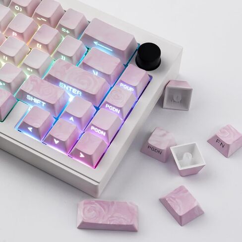 PBT Keycaps - Side Printed Keycap Set,136 Keys Shine Through Cute Kawaii Cat Keycaps, Cherry Profile Custom Keyboard Keycap for Cherry MX Switches Mechanical Keyboards in Saudi Arabia