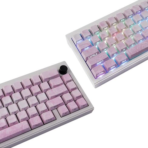 PBT Keycaps - Side Printed Keycap Set,136 Keys Shine Through Cute Kawaii Cat Keycaps, Cherry Profile Custom Keyboard Keycap for Cherry MX Switches Mechanical Keyboards in Saudi Arabia
