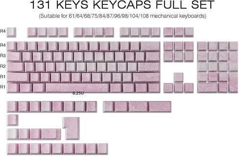 PBT Keycaps - Side Printed Keycap Set,136 Keys Shine Through Cute Kawaii Cat Keycaps, Cherry Profile Custom Keyboard Keycap for Cherry MX Switches Mechanical Keyboards in Saudi Arabia