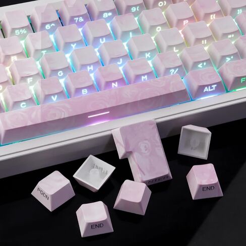 PBT Keycaps - Side Printed Keycap Set,136 Keys Shine Through Cute Kawaii Cat Keycaps, Cherry Profile Custom Keyboard Keycap for Cherry MX Switches Mechanical Keyboards in Saudi Arabia
