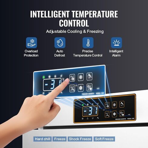 Happybuy التجاري التجاري الفريزر ، 32 لتر / 1.1 Cu.ft الانفجار المبرد مع 4 صواني ، فريزر انفجار الغذاء من الفولاذ المقاوم للصدأ مع أوضاع التبريد والتجميد للمطعم والمأكولات البحرية وتخزين الطعام in Saudi Arabia