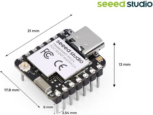 See Seeed Studio Xiao Mg24 Sense (مسبقًا)-Silicon Labs EFR32MG24 ، المادة الأصلية على الخيط/BLE 5.3 ، Arduino متوافق ، 1.95 渭 طاقة منخفضة للغاية ، على متن الطائرة IMU/ANTENNA ، 19 GPIOS in Saudi Arabia